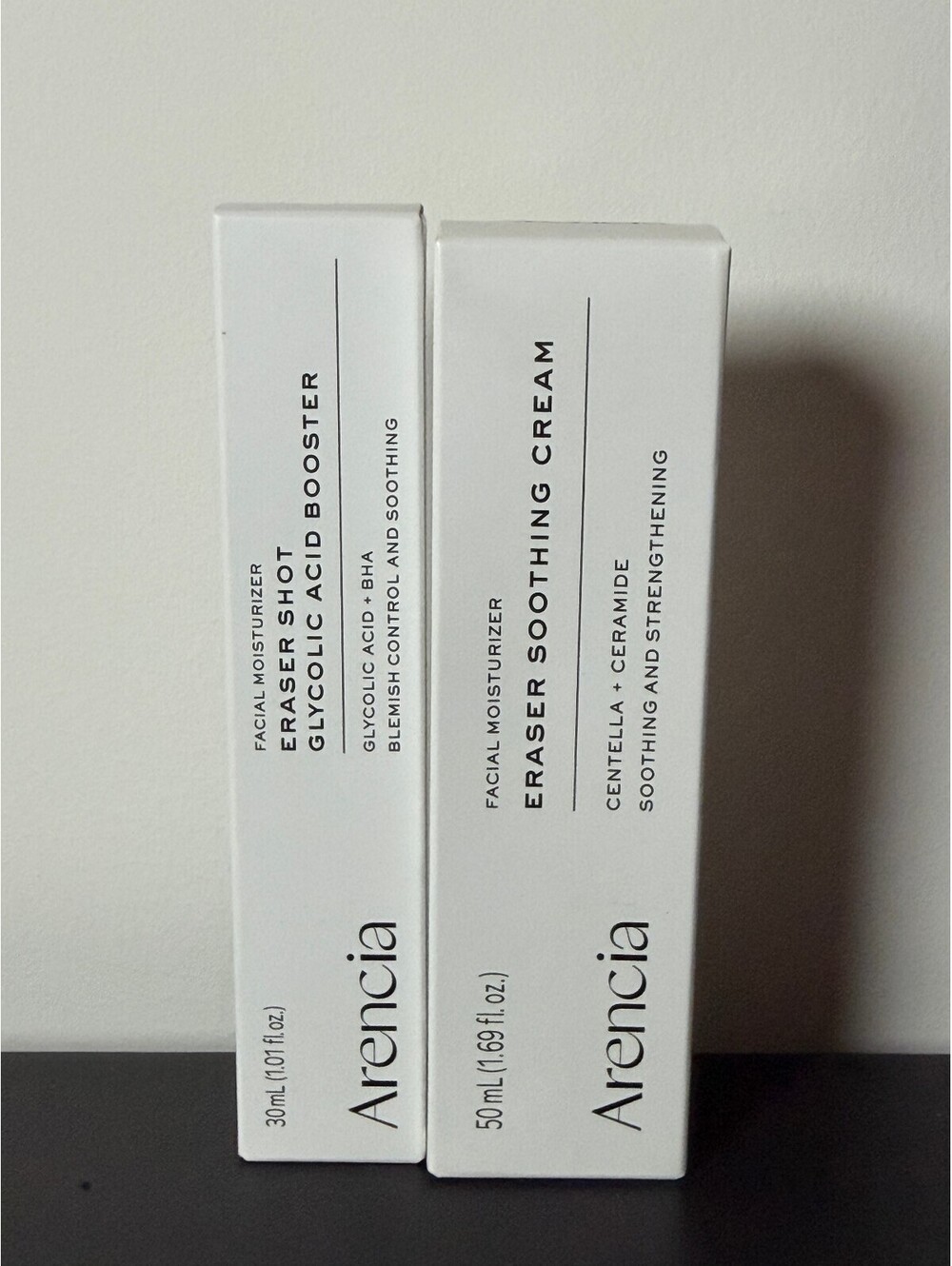 Arencia Eraser Shot Glycolic Acid Booster + Eraser Soothing Cream Duo NEW